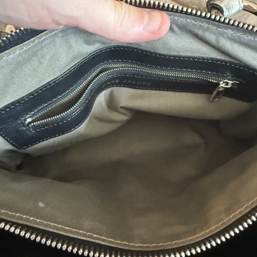 Marc Jacobs Black Leather Satchel with Silver Hardware - Picture 6 of 8